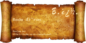 Bede Áron névjegykártya